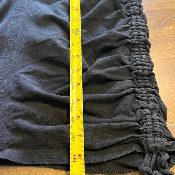 T by Alexander Wang Mock Neck Dress Mini Scrunched Black Cotton Medium Stretchy - Picture 11 of 13